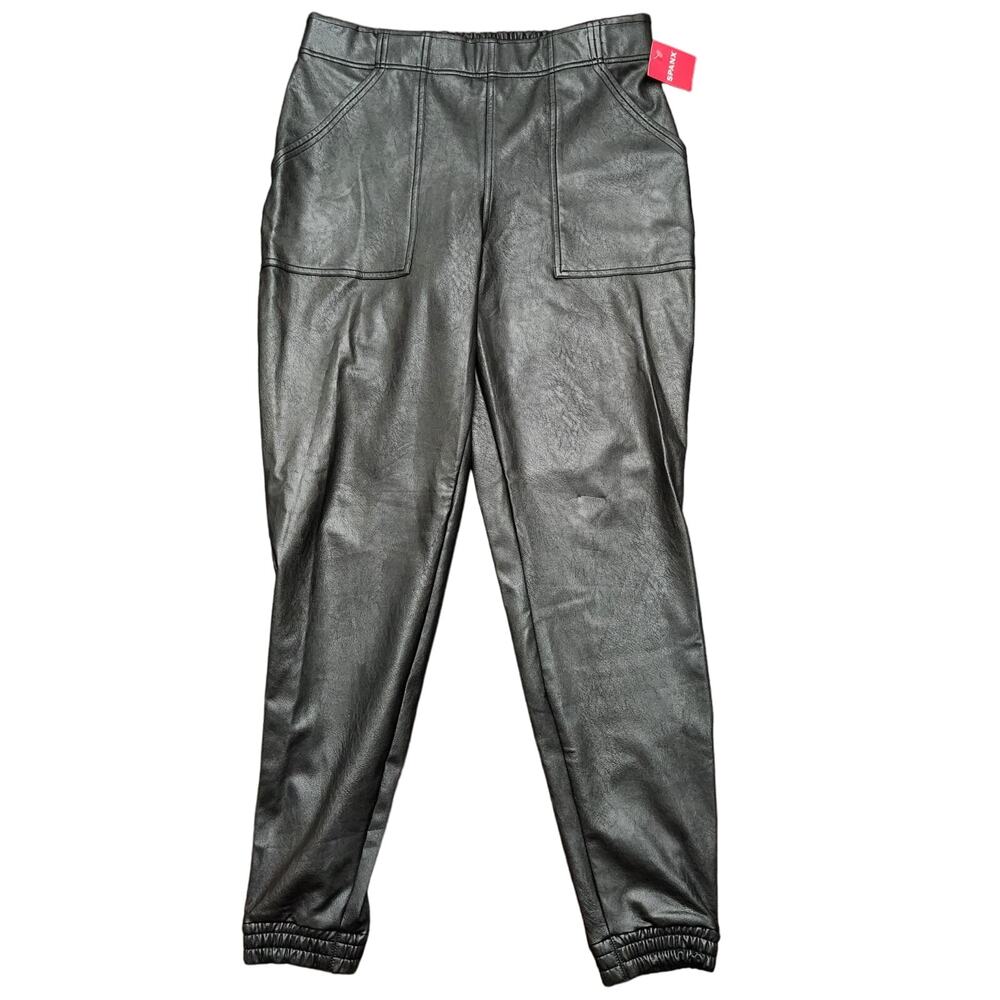NWT Spanx Leather Like Joggers Size XL